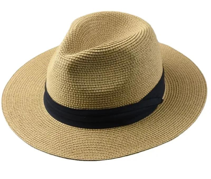 XL 61-64cm Kapelusz Panama - Słomkowy Kapelusz Przeciwsłoneczny z Szerokim Rondem dla Mężczyzn i Kobiet, Duży Rozmiar Plażowy Fedora, Letni Kapelusz na Dużą Głowę (55-60cm Również Dostępne