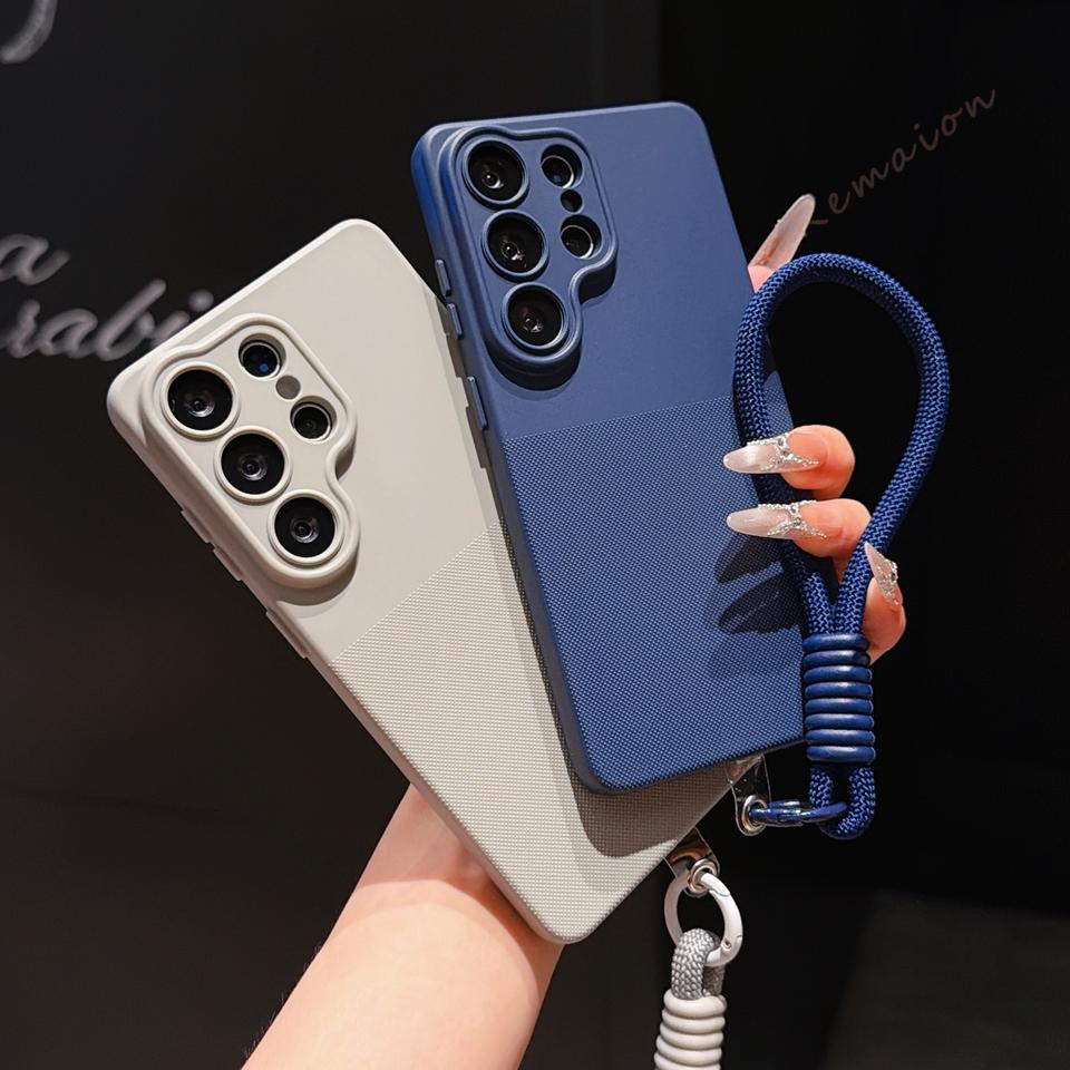 Strap Dot Phone Case for Samsung Galaxy S26 S23 S24 S25 FE Ultra Plus A57 A17 A16 A56 A36 A55 A53 Shockproof Protector Cover