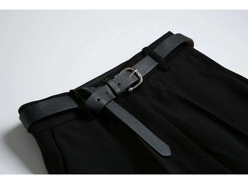 Women's Off-White High-Waist Slim Cigarette Pants - Light, Straight, Casual Spring Style