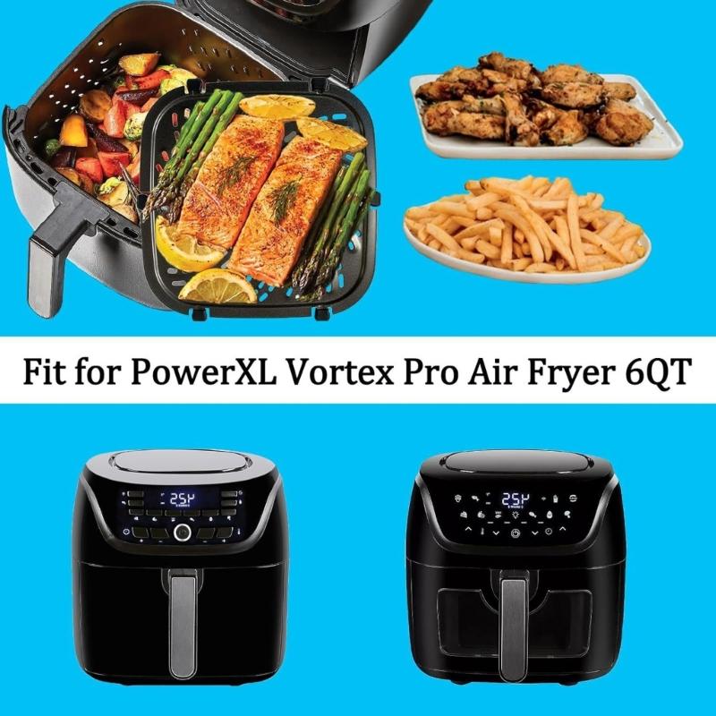 Metall Air Fryers Matta Fyrkantig Grillmatta Kolstål Air Fryers Underlägg Air Fryers Tallrik Lämplig för Bakning