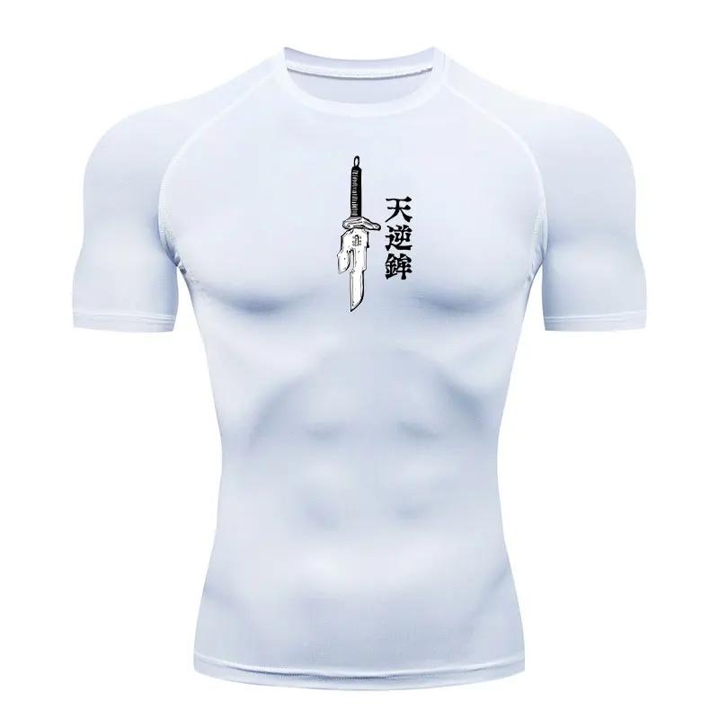 Anime Jujutsu Kaisen Compression Shirt Men Print Breathable Football Fitness Tight Sportswear Althletic Quick Dry Rash Guard