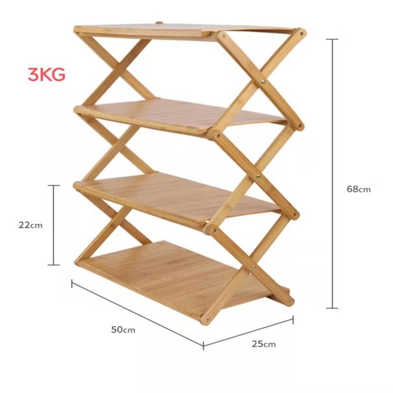 OLOEY Bamboo Foldable Camping Storage Rack