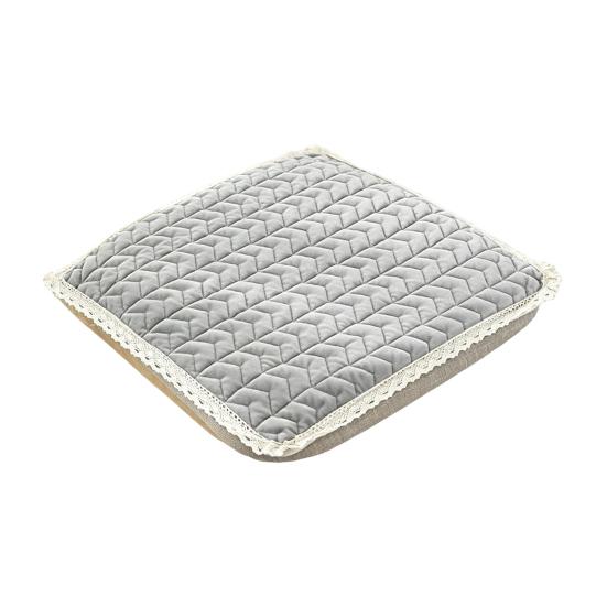 Coussinets de Chaise Antidérapants Coussin Peluche avec Liens, Coussin d'Assise Bordure en Dentelle, Tapis Confortables pour Sièges de Salle à Manger 16 x Pouces Lavable Bureau Épais Doux Tabourets de Cuisine
