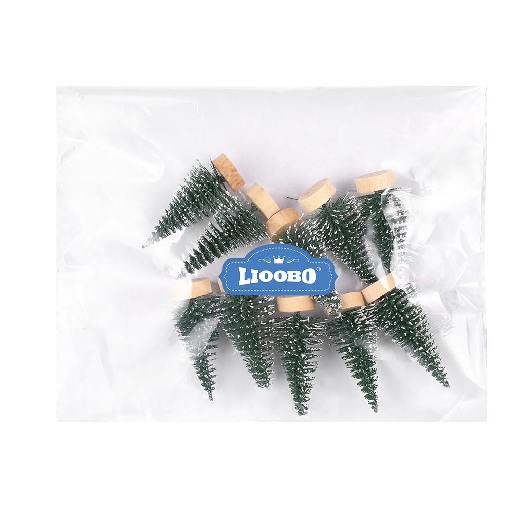 Christmas Tree Ornaments Mini Artificial Lights Miniature Green Home Decor Decorations Desktop Holiday Small