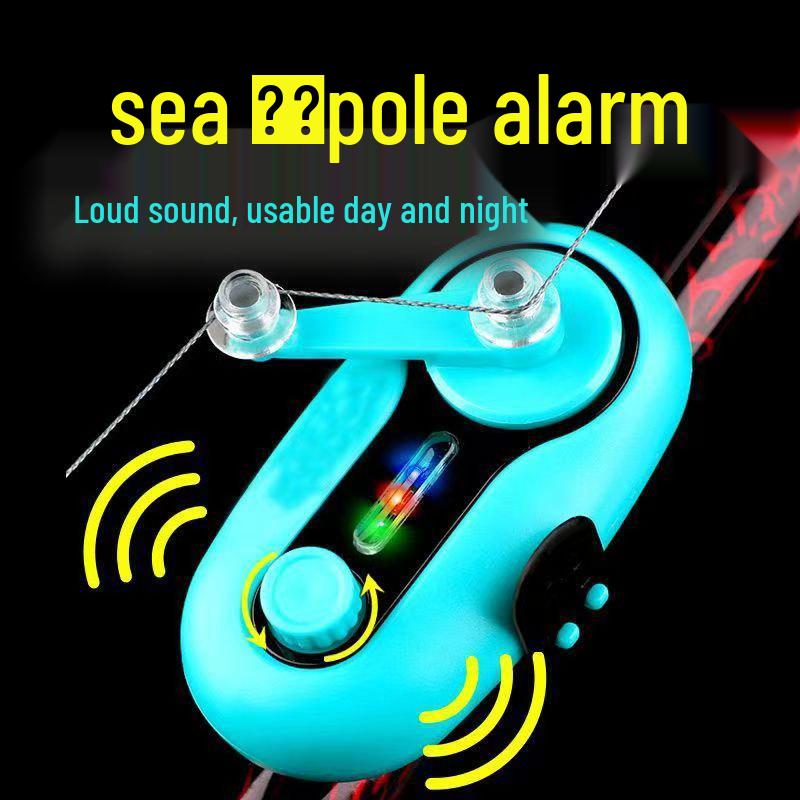 Allarme Pesca Sonoro e Luminoso Ammortizzante: Avvisatore Elettronico di Abboccata ad Alta Sensibilità per Canne da Pesca in Mare