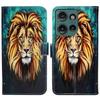 For Motorola Edge 50 5G Case Pattern Leather Wallet Phone Cover with Card Holder