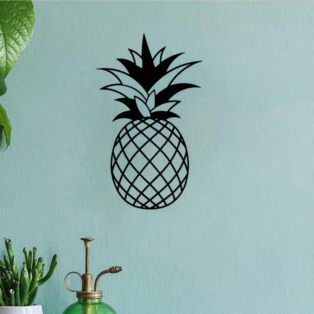 Stunning Black Pineapple Sign! For Home Living Room. Modern Pineapple Metal Wall Decor. Stylish Wall Sculpture and Hanging.