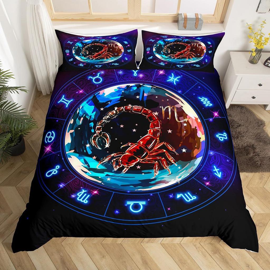 Constellation Taurus Three-Piece Quilt Cover 3D Digital Printing Bedding Set Bed Cover