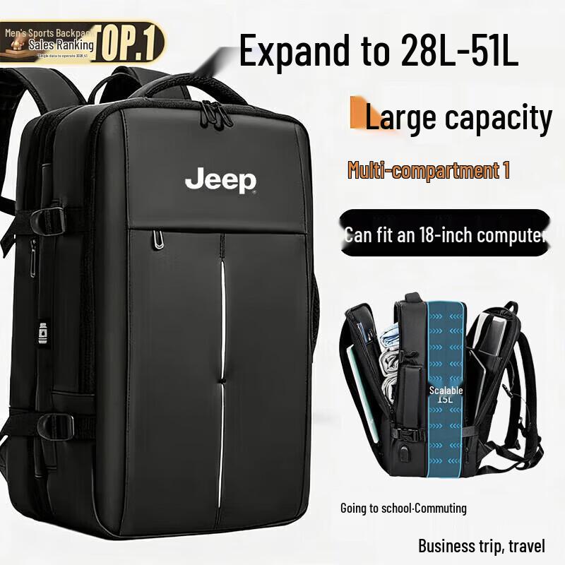 JEEP Men s Business Travel Expandable Backpack