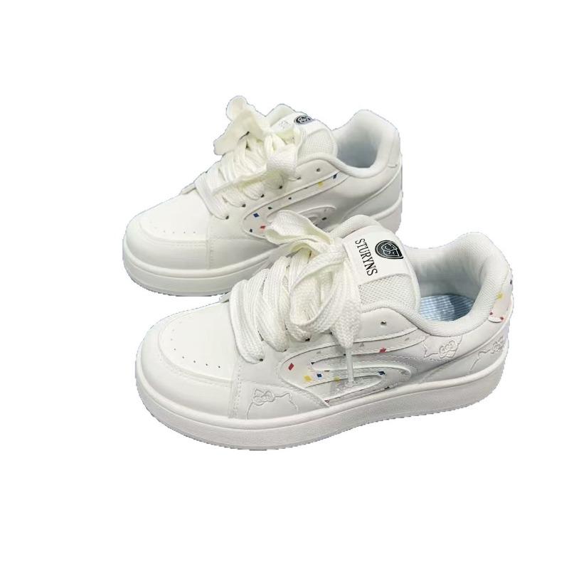 Autumn niche color matching bread shoes round head lace-up versatile casual shoes classic retro student sports shoes