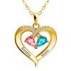 New Two-Color Water Drop 12 Zodiac Heart Necklace: Custom Engraved Jewelry Gift