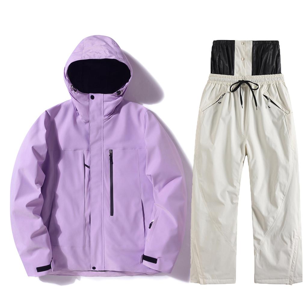 Men's and Women's Ski Suit Outdoor Winter Warm Snowboard Suit Waterproof Windproof Skiing Jacket and Pants Set Oversize Breathable Insulated Snow Suit