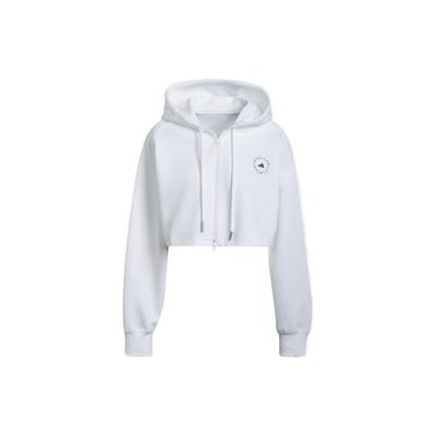 X Stella McCartney Pure Color Logo Mini Hooded Zip-Up Jacket Women Jackets White H59963