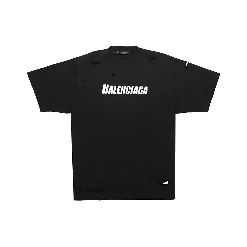 

Balenciaga Caps Destroyed Flatground футболка черная мужские топы 651795-TKVB8-1070