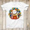 Maneki Neko Smiling Face Lucky Cat Funny Top Tee Best Seller Birthday Gift Men Women Unisex T-Shirt 3238