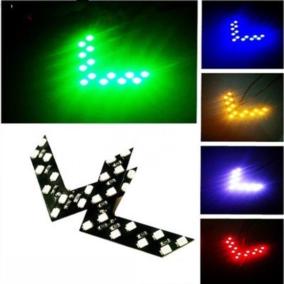 14 SMD LED panel se šipkami pro směrová světla zpětného zrcátka auta, čtyři barvy, 2 ks/sáček