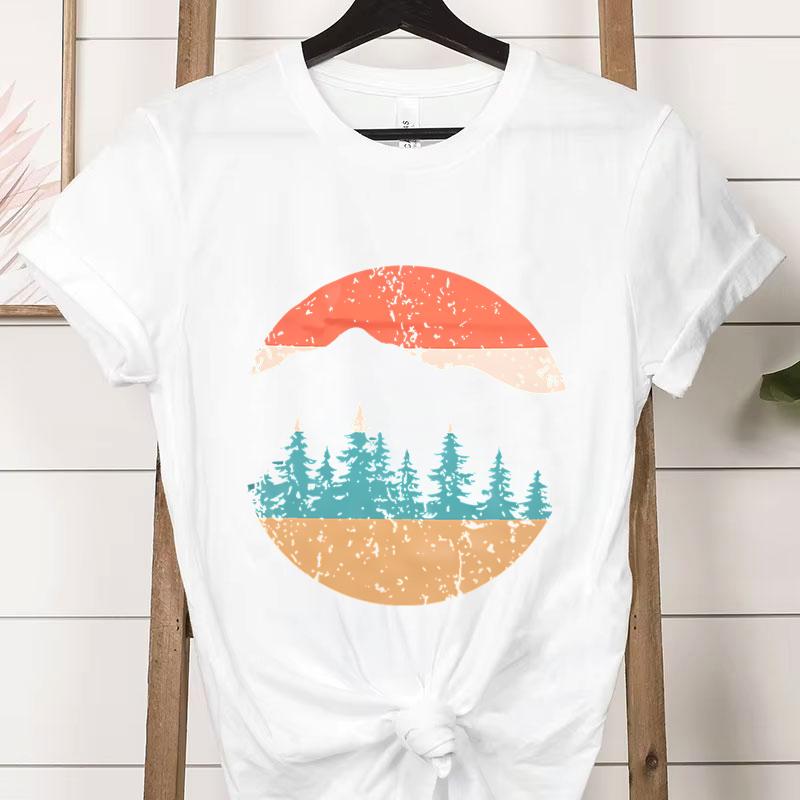 Vintage Adventure Mountain Graphic T Shirts Women Funny Nature Lover Gift Classic Tops Woman Adventure Outdoors Mountain Tshirt