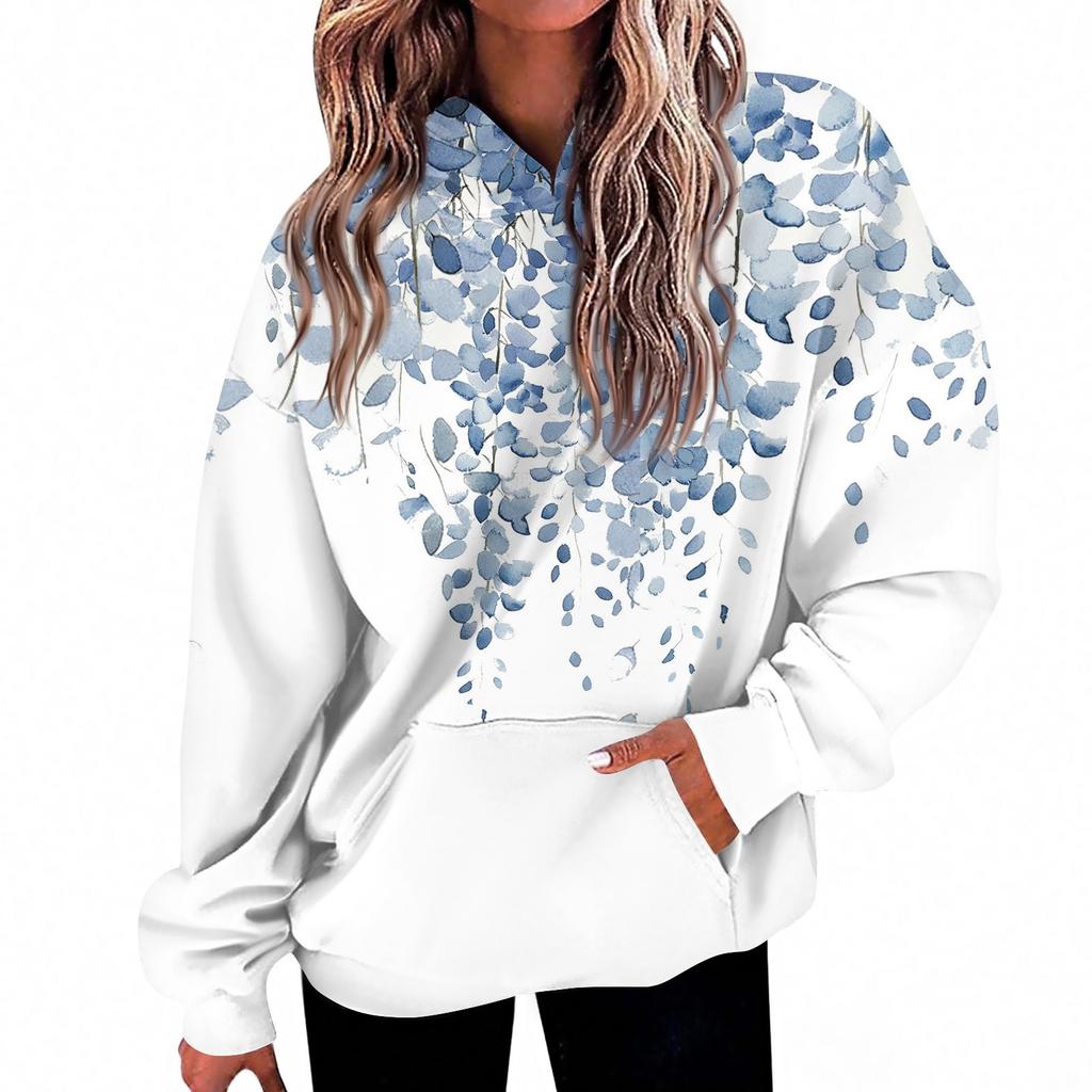 Women's Fashion Daily  Casual V-Neck Long Sleeve Printed Top