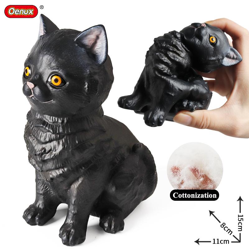 Oenux Soft Cotton Farm Animals Cow Horse Pig Hen Cat Dog Model Action Figures Wild Lizard Donkey Koala Educational Kids Toy Gift