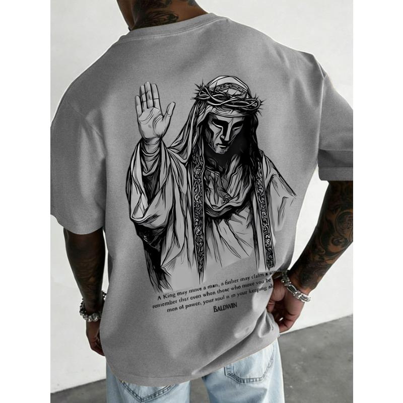 Herren-T-Shirt mit Rundhalsausschnitt, Retro-Kurzarm