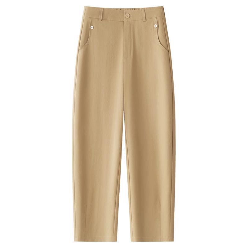 Women's Khaki High-End Drapey Casual Harem Pants - Summer 2025 Collection Thin Suit Carrot Style