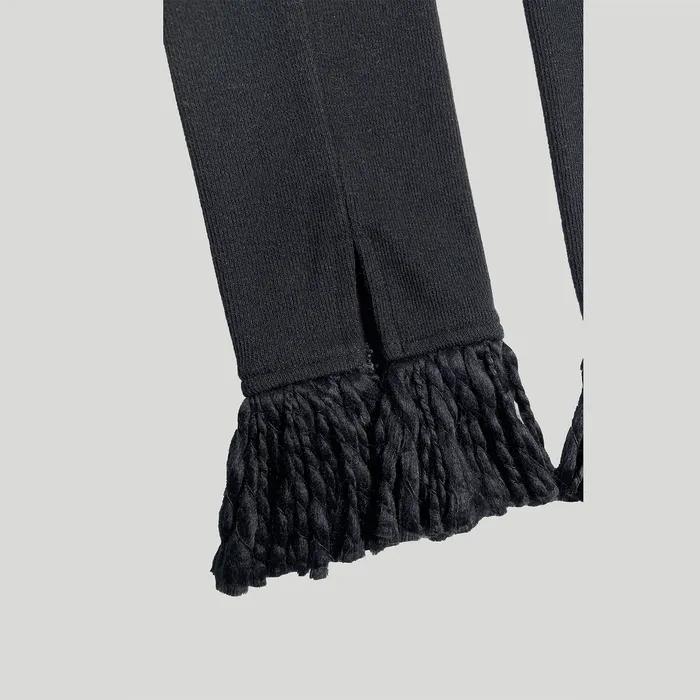 KNIT FRINGE LEG WARMER