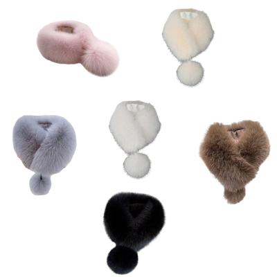 Faux Furs Scarf Winter Warm Neck Wrap Furry Neck Scarf for Office Daily Wear