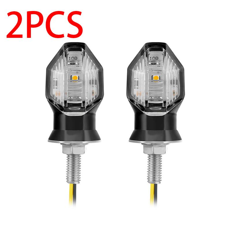 BLALION 2PCS Motorcycle Turn Signal Light LED Amber Lamp Turn Signals Indicators Flashers 12V Flasher Lamp Motorbike Accessories Amber 2pcs