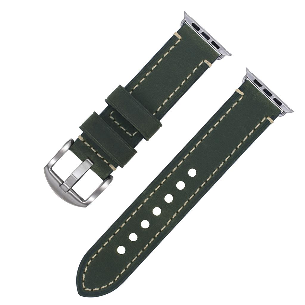 Suitable For Apple S7 Watch Apple Iwatch Strap First Layer Crazy Horse Leather Pin Buckle Watch8 Watch Strap