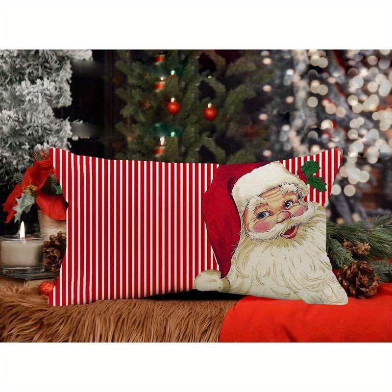 1PCS Christmas-themed Pillowcases: Snowman, Santa, Trees & Let It Snow Designs Sofa bed cushion cover, New Year home decoration
