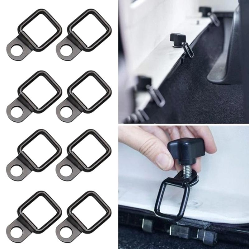 8Pcs D-Ring Tie Down, Small Steel D-Rings Anchor Lashing Ring for Loads On Case- Truck Cargo Trailers RV Boats