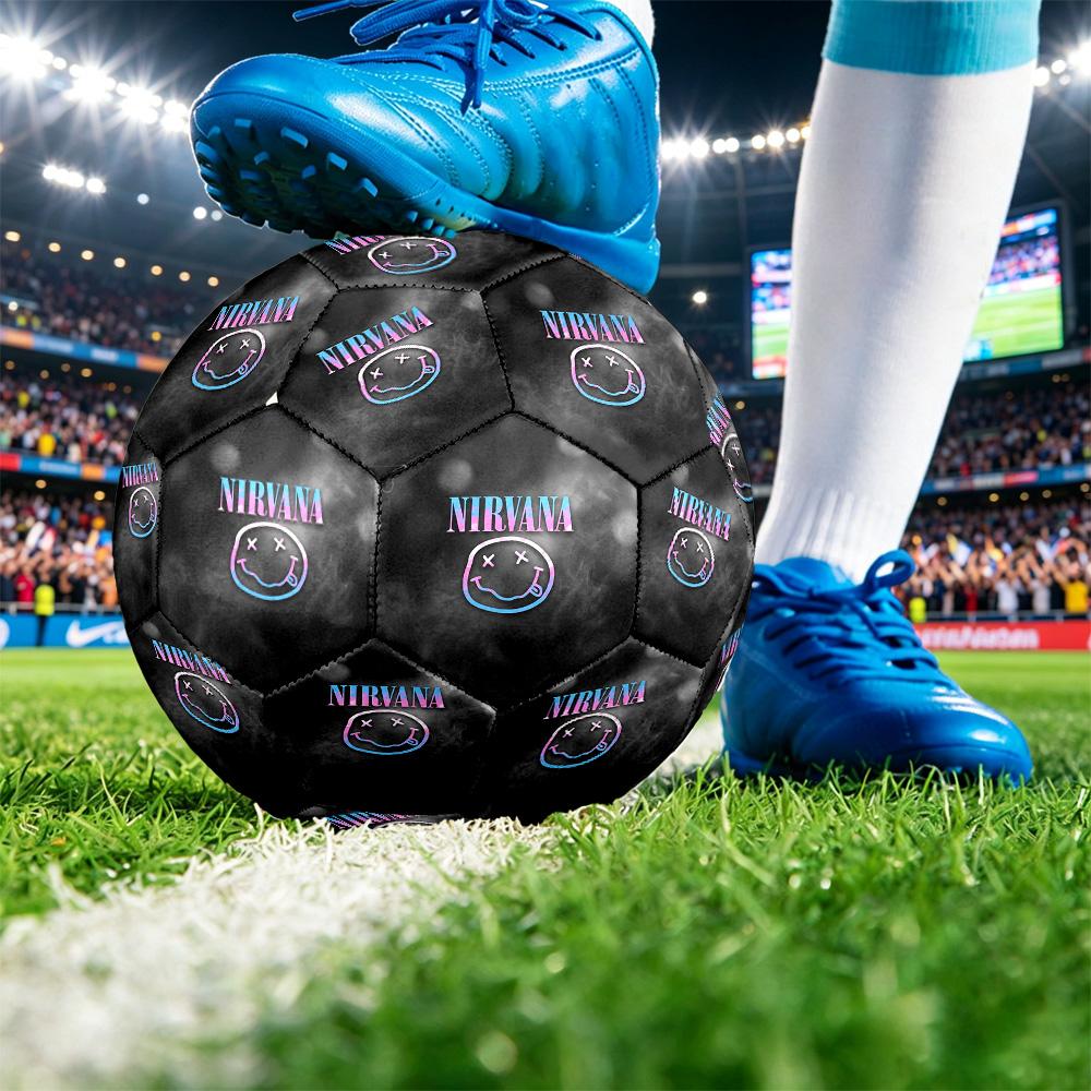 Nirvana Print Standard Size 5 Soccer Ball Durable Shock?Absorbing Ball For Training Match Outdoor Play