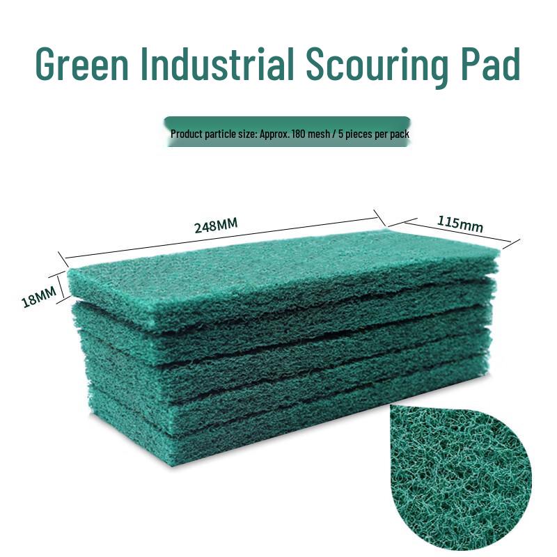 VRK Industrial Scouring Pad Polishing Cleaning Cloth 115x248x18mm (5 Pcs) зелёный
