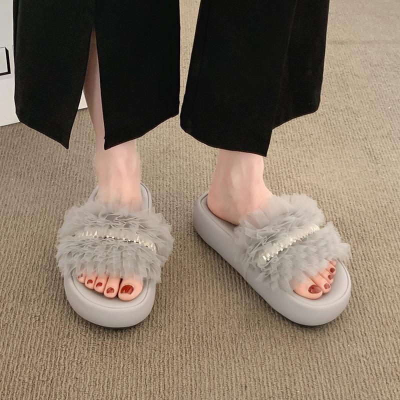 

High-heel Platform Summer Flip-flops for Women, Casual and Niche Style Shoes 40 фіолетовий