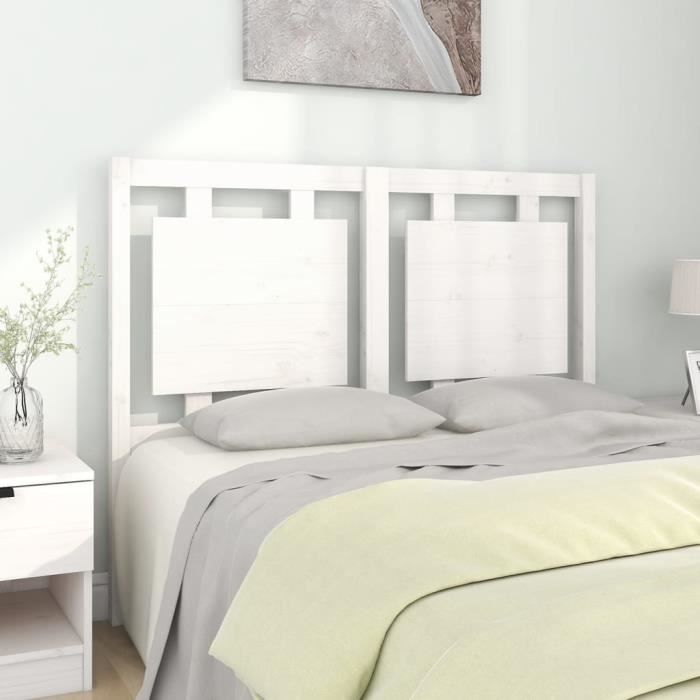 VidaXL Headboard White 125.5x4x100 Cm Solid Pine Wood 817931