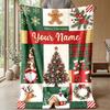 Coperta in Flanella Stampata con Nome Personalizzato di Natale Caldo Confortevole Coperta da Letto Decorazione per la Casa Regalo Festivo