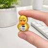 Pato de Café Impresso em 3D Figura Colecionável, Pato Dourado Detalhado Segurando Xícara de Café Decoração de Mesa para Colegas e Amigos