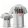 T-shirts Rétro pour Homme pour le 40ème Anniversaire: Fabriqué en 1986 Toutes les pièces d'origine Avant et 40 Édition Limitée Graphique Arrière T-shirts à Manches Courtes