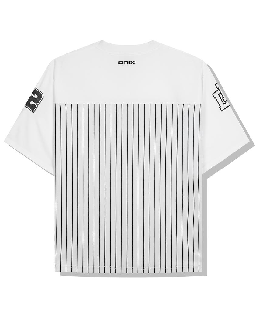 DRIX Rugby Stripe Mesh Jersey Half Sleeve_White