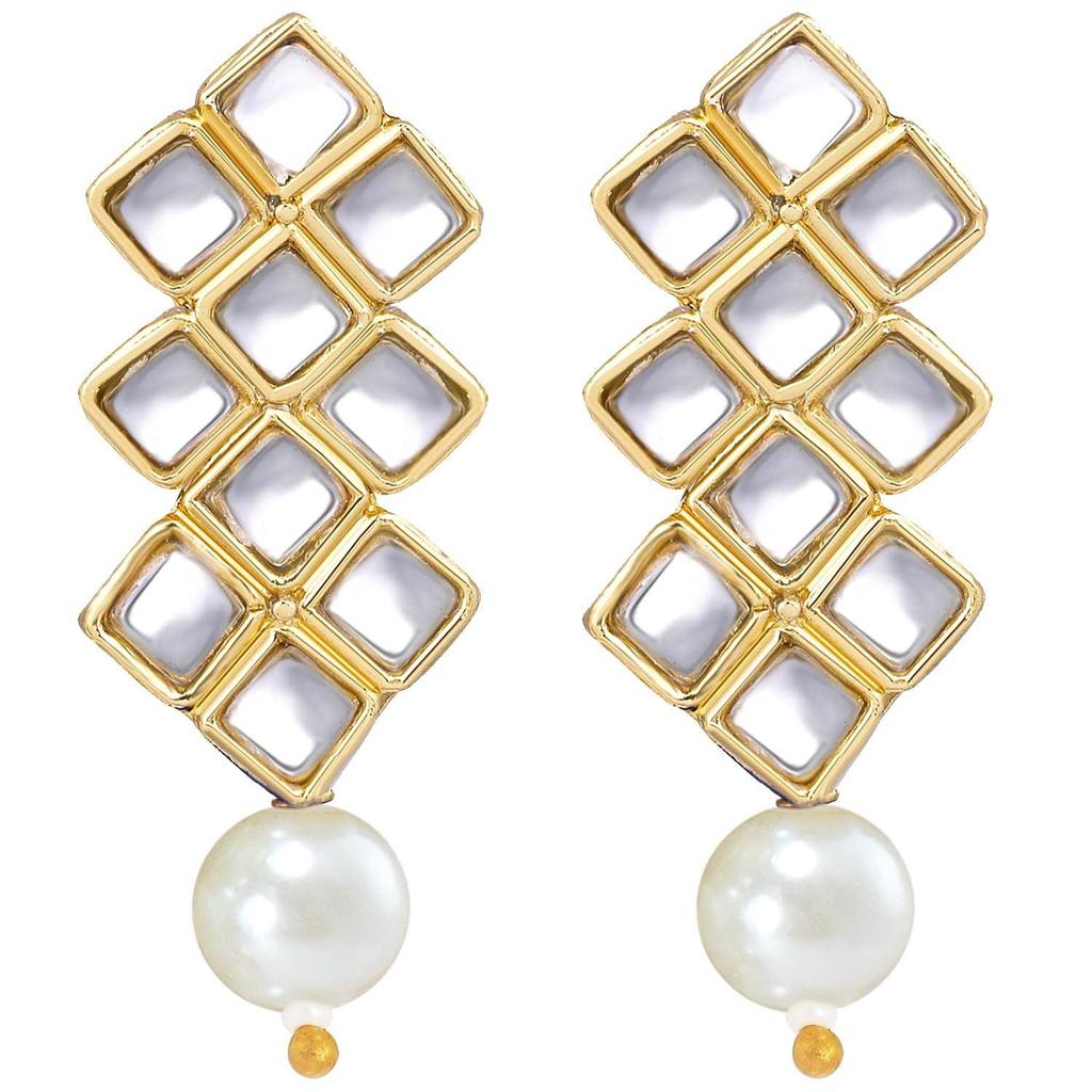 Kundan Náhrdelník z umělých perel a šperkový set Dárek pro ženy