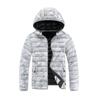Heren Winter Slim Fit Katoenen Jas met Afneembare Capuchon en Pluche Voering