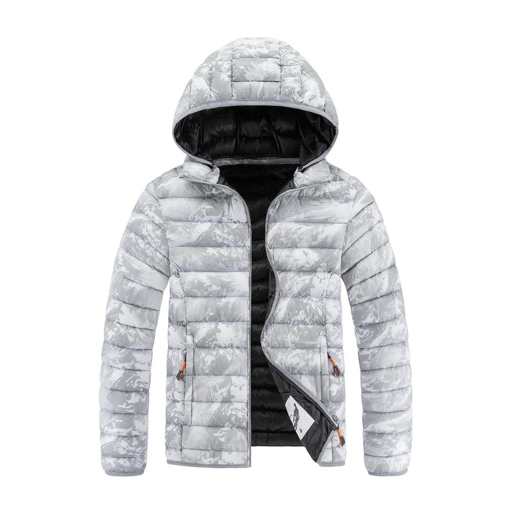 Heren Winter Slim Fit Katoenen Jas met Afneembare Capuchon en Pluche Voering