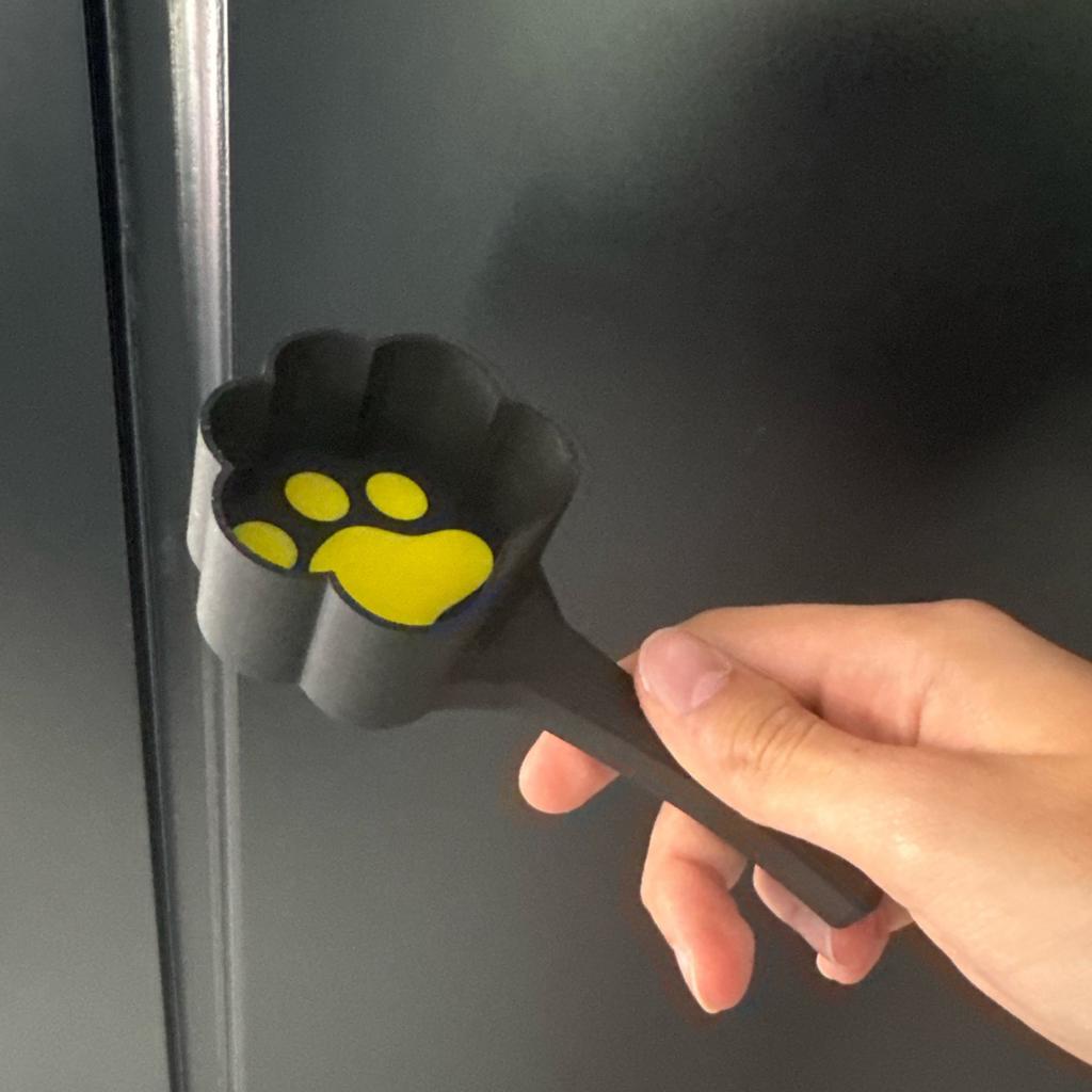 3D tištěná lžíce na krmivo pro domácí mazlíčky Kreativní roztomilá kočičí lžíce, Roztomilá kočka držící vtipnou lžíci