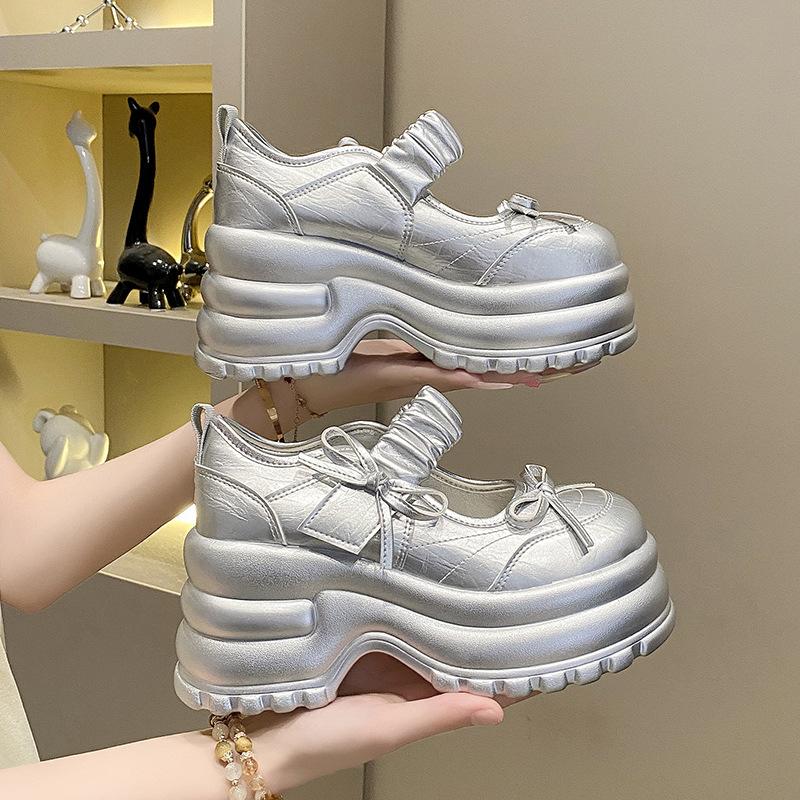 Baotou Sandals Women's Summer New Hollow Breathable Single Shoes Thick Sole Inner Height Increase Small Mary Jane Women's Shoes