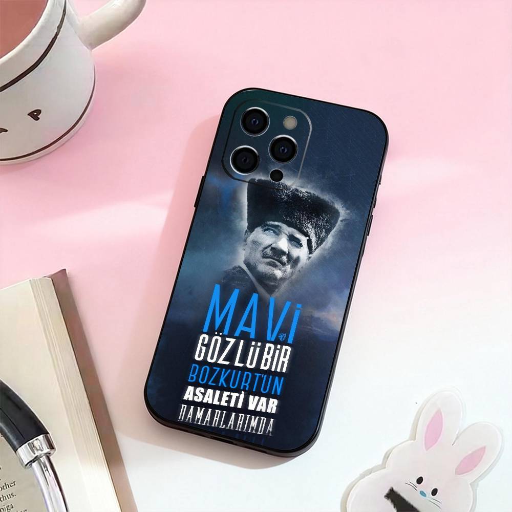 

M-Mustafa Kemal A-Ataturk Phone Case For iPhone 17,16,15,14,13,12,11 Plus,Pro,Max,XS Silicone Soft Cover iPhone17air
