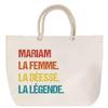 Beach Bag - PLANETEE - Mariam Goddess Legend Vintage - Rope Handle - Large Size - Multicolored Cotton