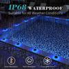 Smart Solar LED Deck Lights IP68 Auto-Dimming 3 Lighting Modes 360 Beam Angle Anti-Rust Landscape/Patio/Garden/Driveway 50000