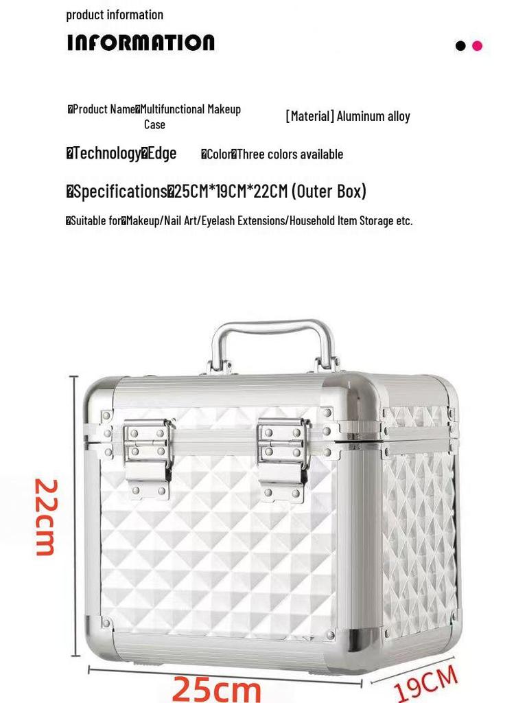 LED Mirror Makeup Bag: Large Capacity Cosmetics & Jewelry Storage Case for Professional Makeup Artists