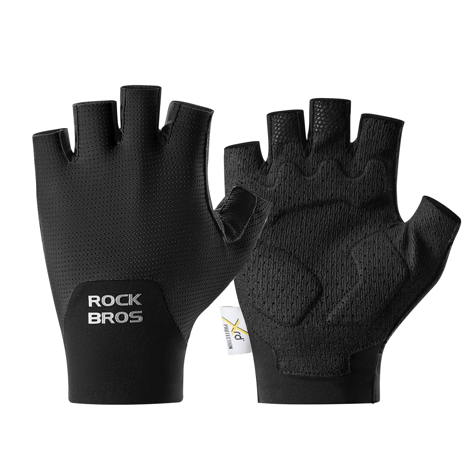 

ROCKBROS Cycling Gloves for XRD Shock Abrasion Ultra for Road and Outdoor Men and Women Summer, Padded, Absorption, Fingerless, Breathable, Stretchy, чёрный