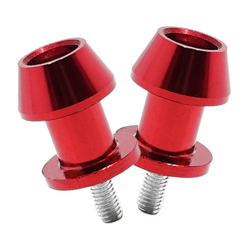 2pcs Red Aluminum Alloy M8 Motorcycle Racing Adapter Holder Swingarm Coil Slider Mount Stand Screw